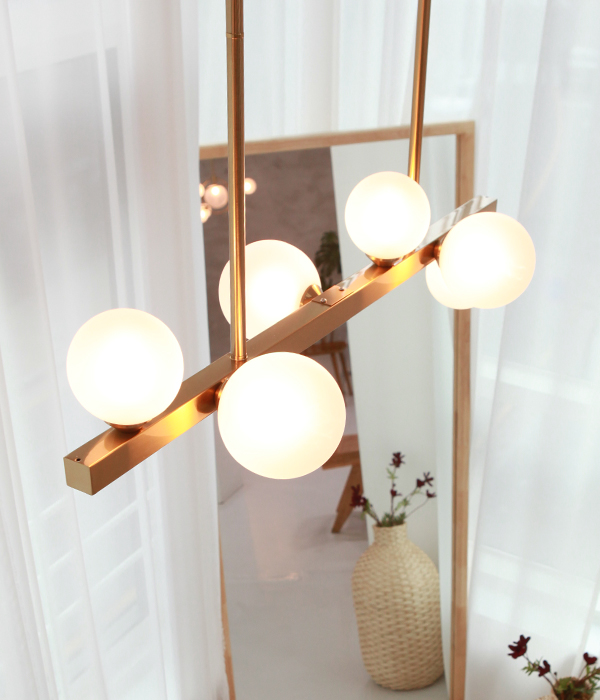 코아 7등 인테리어 식탁등, LED 식탁조명 (골드 / 전구포함)