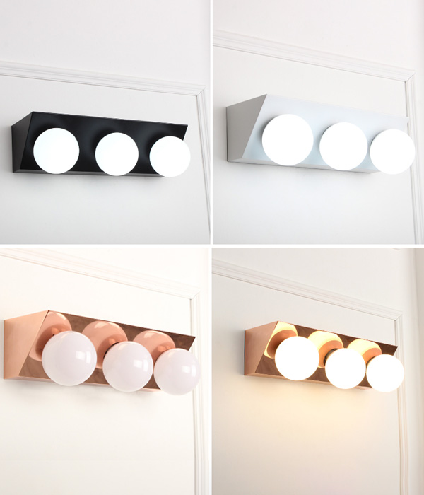 밀키 3등 방습 욕실등